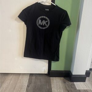 Michael Kors Women’s Black T-Shirt with Studded Logo size xs